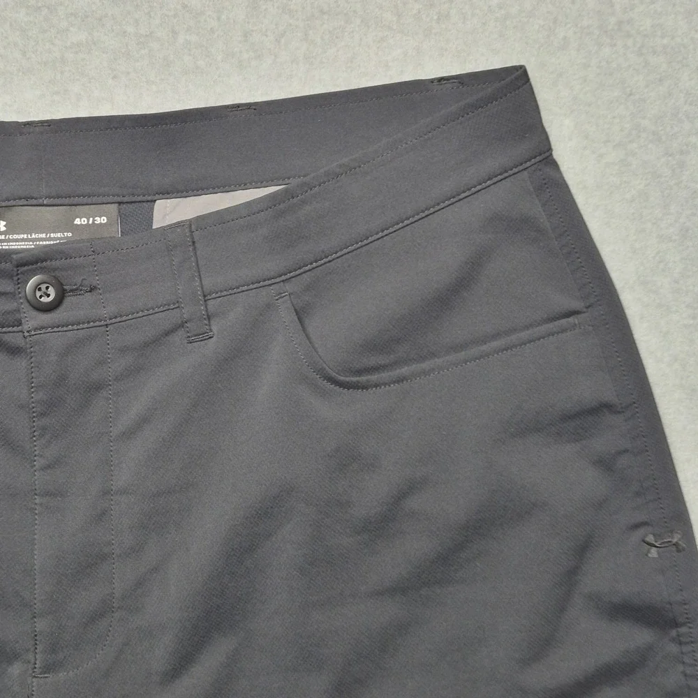 Under Armour Pants Mens Size 40 x 30 Black Loose Fit Golf Chino Outdoor Casual